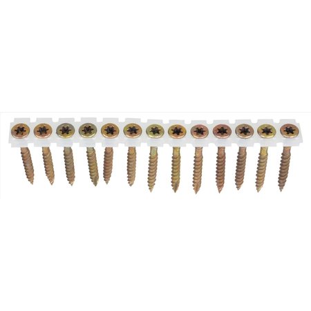 Senco Wood Screw, #8, 2 in, Zinc Yellow Stainless Steel 1000 PK 08F200YTK